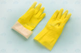 Flock Lined Household Gloves Latex Yello