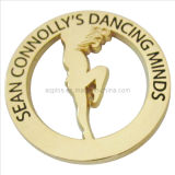 Gold Metal Cut out Dancing Enamel Brooch Pin Badge (badge-097)