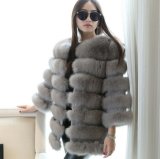 Fashion Large Popular Silver Fox Fur Coat