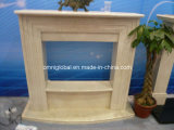 Beautiful Biege Marble Fireplace/ Mantel