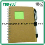 Double Spiral Notebook Kraft Cover with Elastic Band for Pen Holder