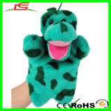 Custom Plush Green Dinosaur Hand Puppet Educational Toy