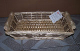 Natural Rectangular Willow Tray with Wood Ear Handles (dB025)