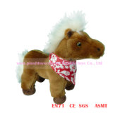 25cm Brown Simulation Plush Horse Toys (scarf)