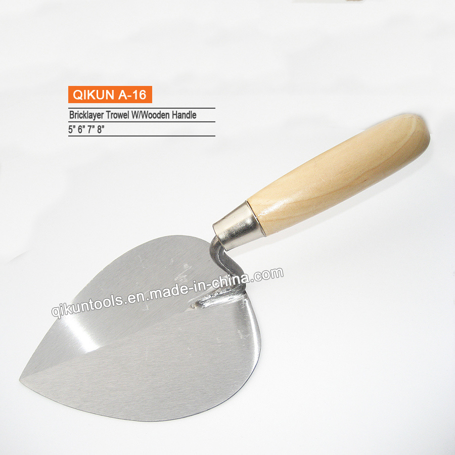 a-15 Wooden Handle Heart Shape Bricklaying Trowel