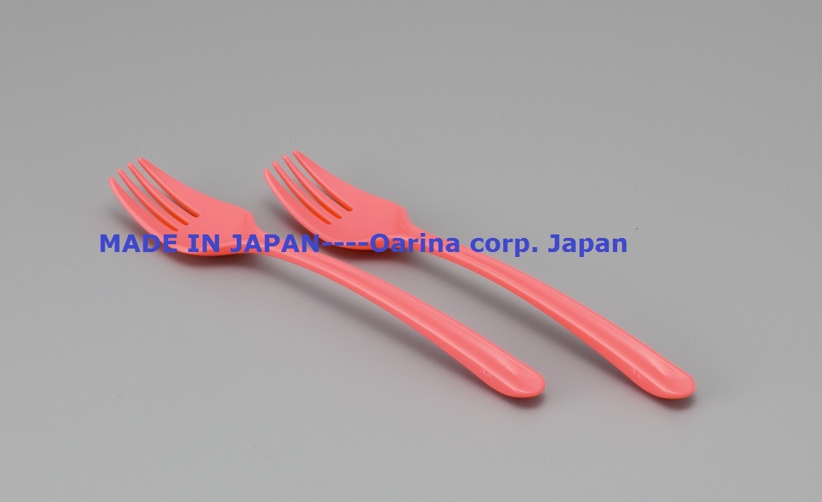 2-Piece Set Plastic Fork Tableware-Pink (Model. 1019)