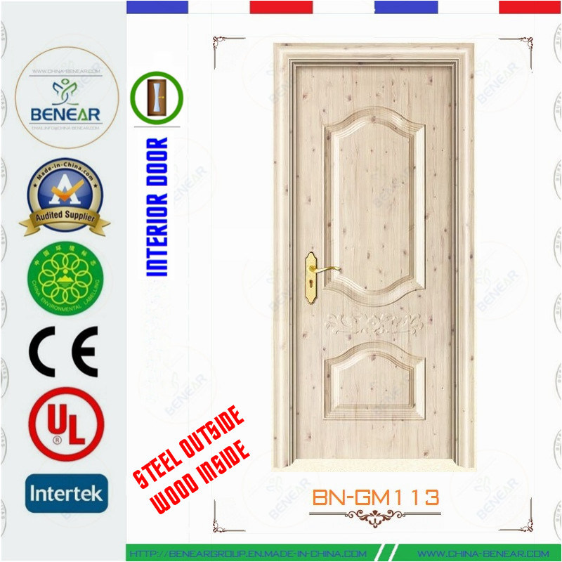 White Color Strong Steel Wooden Interior Door (BN-GM113)