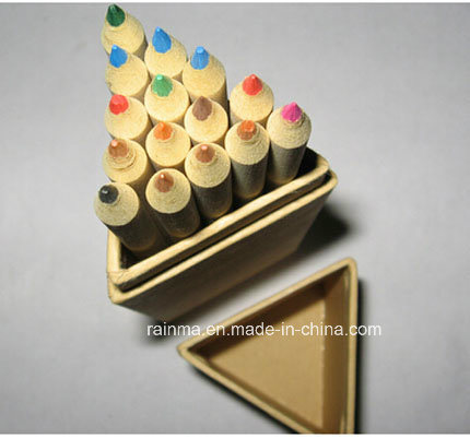 Kraft Paper Color Pencil with Wooden Ruler in Triangle Paper Tube