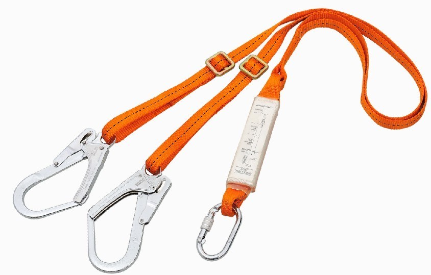 Construction Working Absorber Lanyard with Alloy Hooks