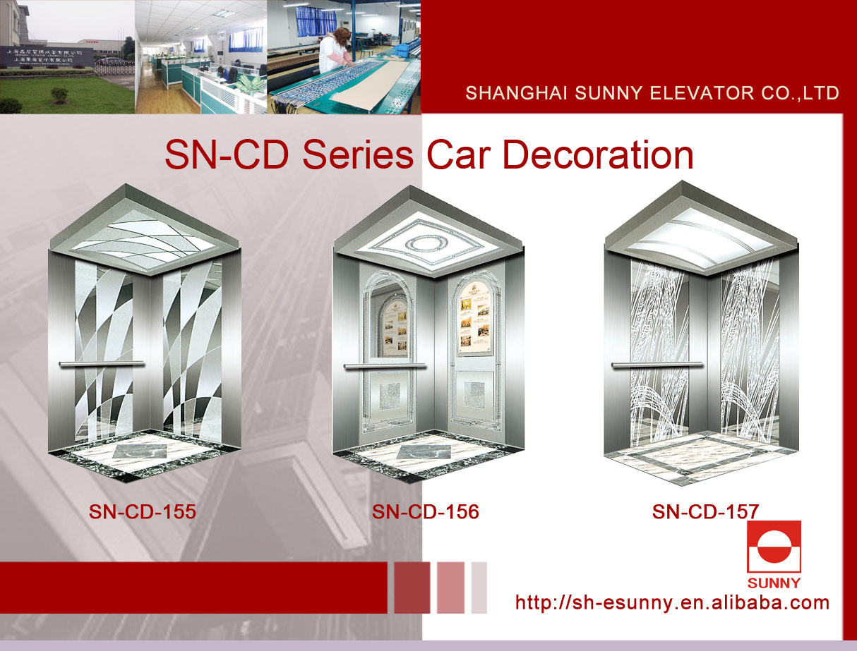 Elevator Cabin with White Acrylic Lighting Ceiling (SN-CD-155)