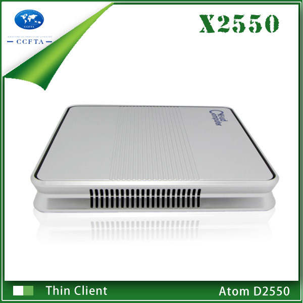 Cheap China Computer Intel Dual Core CPU Linux Ubuntu Mini PC 2GB RAM 32GB SSD Thin Client Solutions for Shcool, Hotel, KTV, POS Network to HDMI