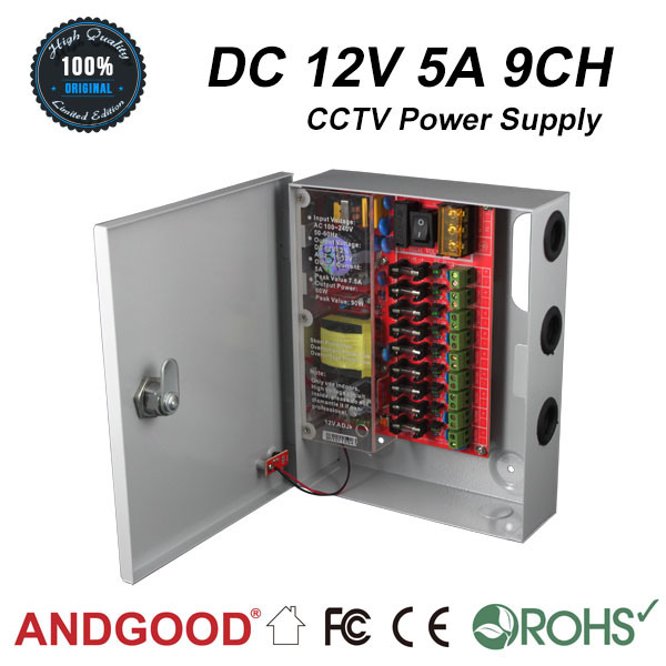 Siwd1205-09c 9 Channel Surveillance Camera Power Distribution Cabinet, 12 VDC