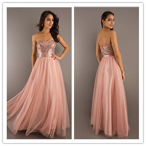 Sequins Full Lenght Prom Dress