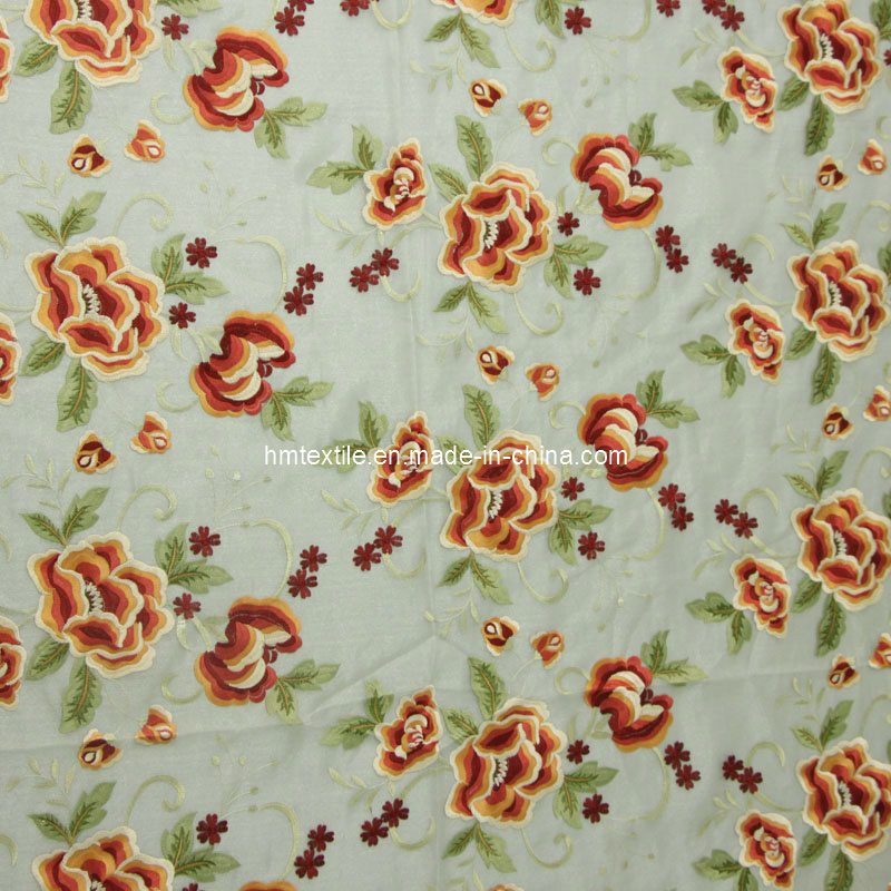 Noble Colorful Embroidery Organza Fabric Ab102 with Polyester Filament Light