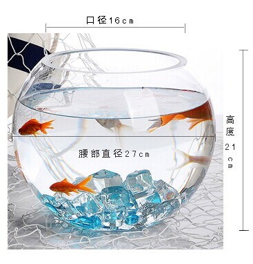 Hand Made Clear Fish Bowl Glass Vase Bowl