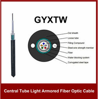 GYXTW Metal Strength Steel Wire Armored 12 Core Single Mode Fibre Optic Cable