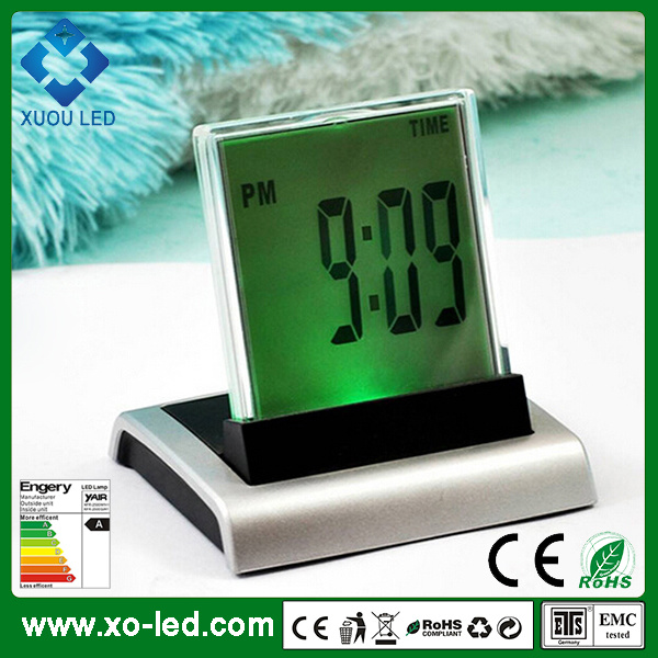 7colors Music Digital Clock Time Calendar Date Display 3*AAA Battery Power Supply LED Night Light Alarm Clock