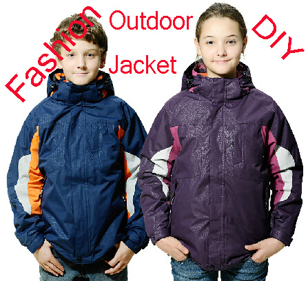 DIY Promotion Outdoor Good Quality Garment, Children's Jacket, Windproof and Waterproof Breathable Ski Mountaineering Sport Wears