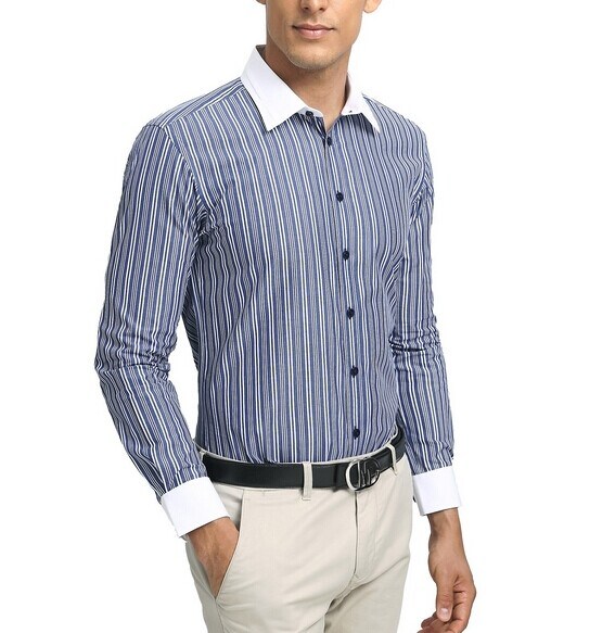 Men's Formal 100%Cotton Fabric Long Sleeve Shirts (WXM963)