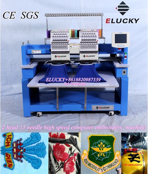 New Condition High Speed 2 Head Cap Computerized Embroidery Machine
