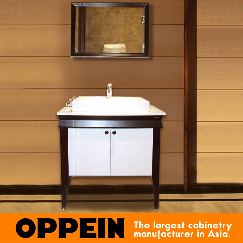 Oppein Classic Lacquer Finish Wooden Bathroom Vanity (OP15-119A)