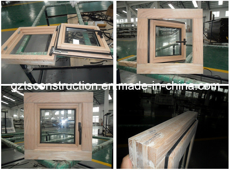 Customzied Timber/Wood/Wooden Tempered Glass Casement Window