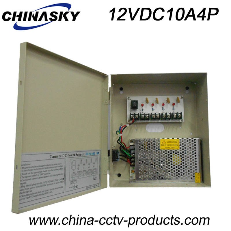 12VDC 10A 4CH CCTV Power Distribution Box with CE (12VDC10A4P)