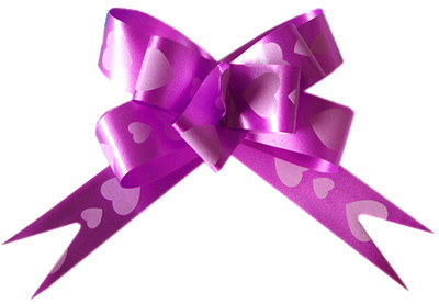 Printed PP Ribbon Butterfly Pull Bow - Purple