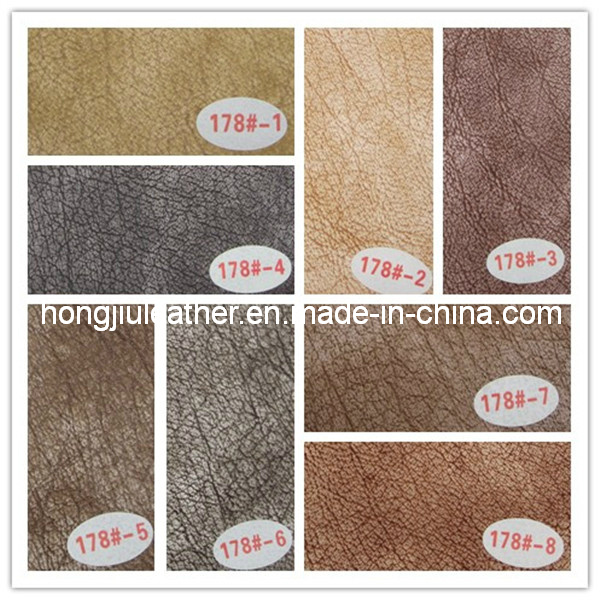 Hot Sale of Soft Bed Used PVC Artificial Leather (Hongjiu-178#)