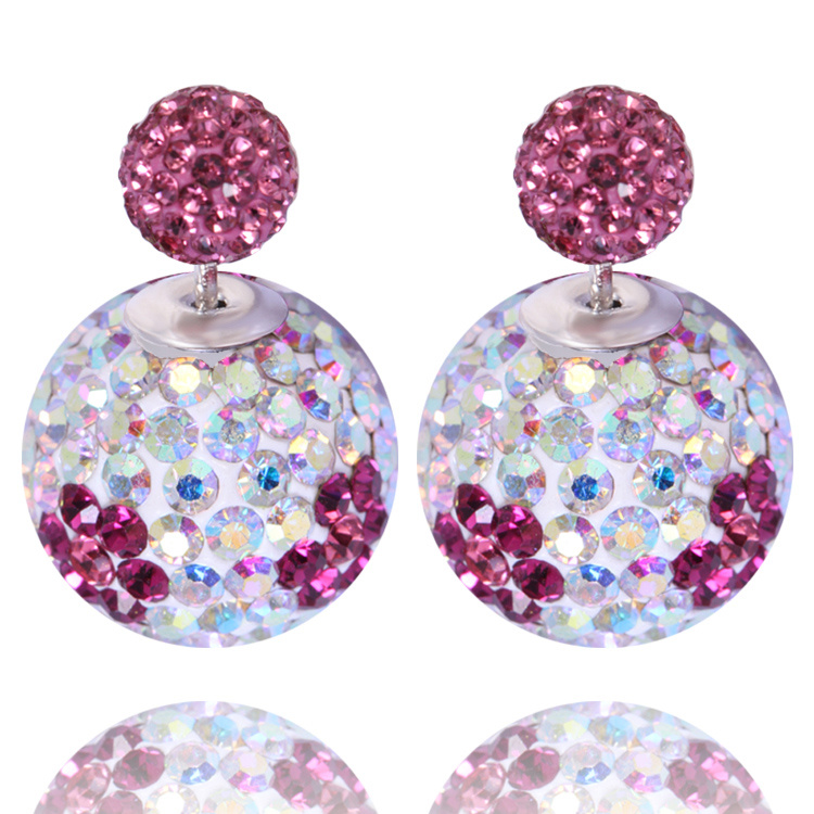 Fashion Jewellery Accessories Austrian Crystal Pearl Double Ball Stud Earring