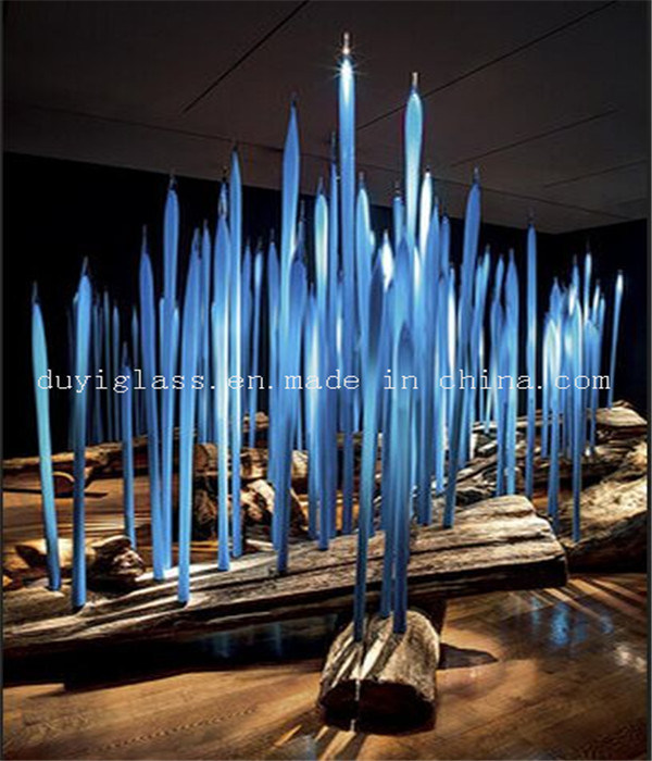 Blue Art Blown Glass Craft Sculpture for Decoration