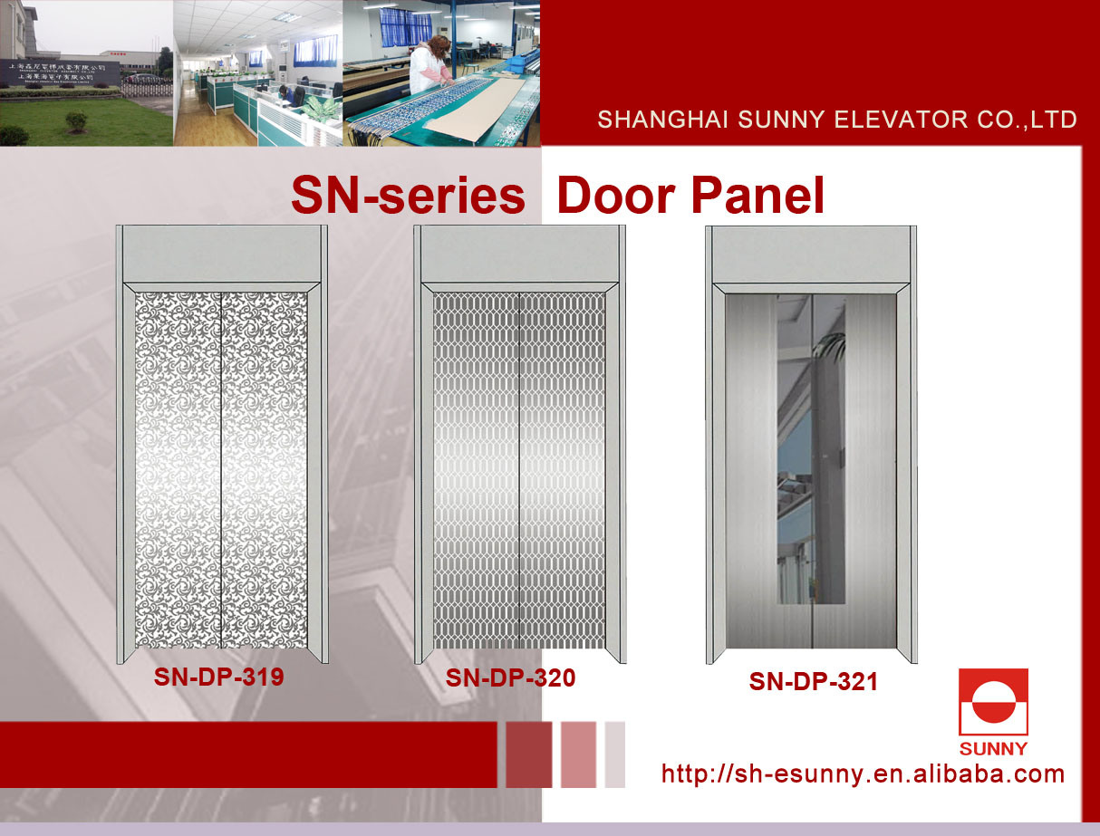 Elevator Door Panel with Etching Stainless Steel (SN-DP-319)