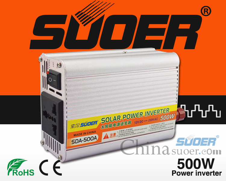 Suoer High Quality 12V 500W DC to AC Car Power Inverter (SDA-500A)