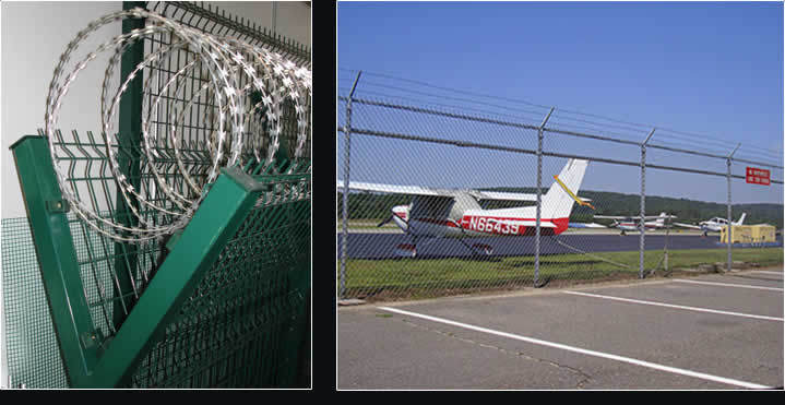 Galvanized and PVC Coated Airport Fence