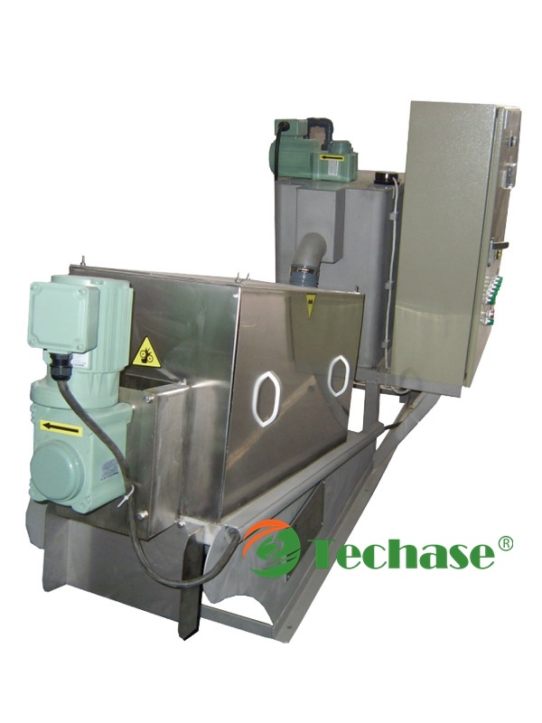 Excellent Performance Sludge Dewatering Equipment: Techase Multi-Plate Screw Press