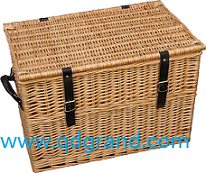 Willow Picnic Basket and Wicker Storage Basket with Lid