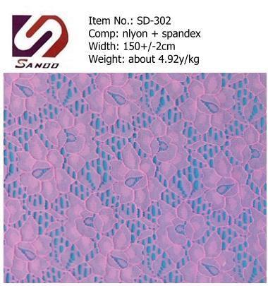 2015 Fashion New Nylon Elastic Lace Fabric Trending Textile SD-302