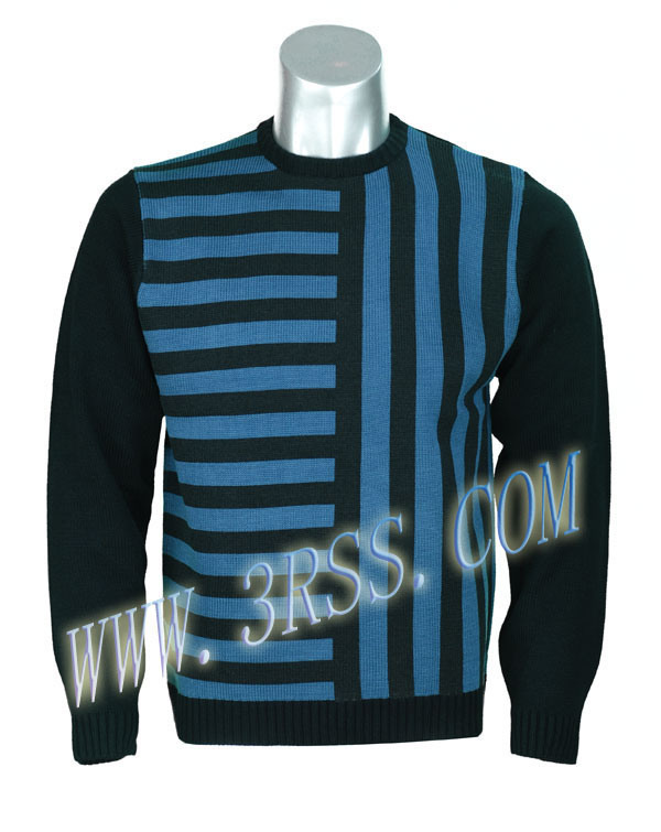 Men's Sweater with Fashion Blue Stripe (3R-149SW)