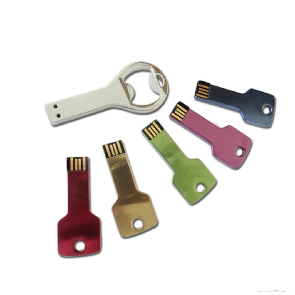 Colorful Metal Key Pen Drive with Laser Engraved