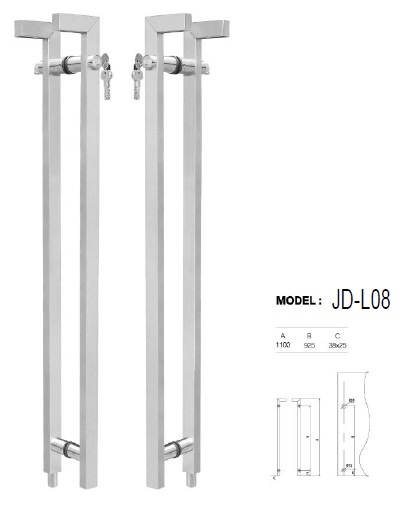 Stainless Steel Handle with Lock for Galss and Wooden Door (JD-L08)
