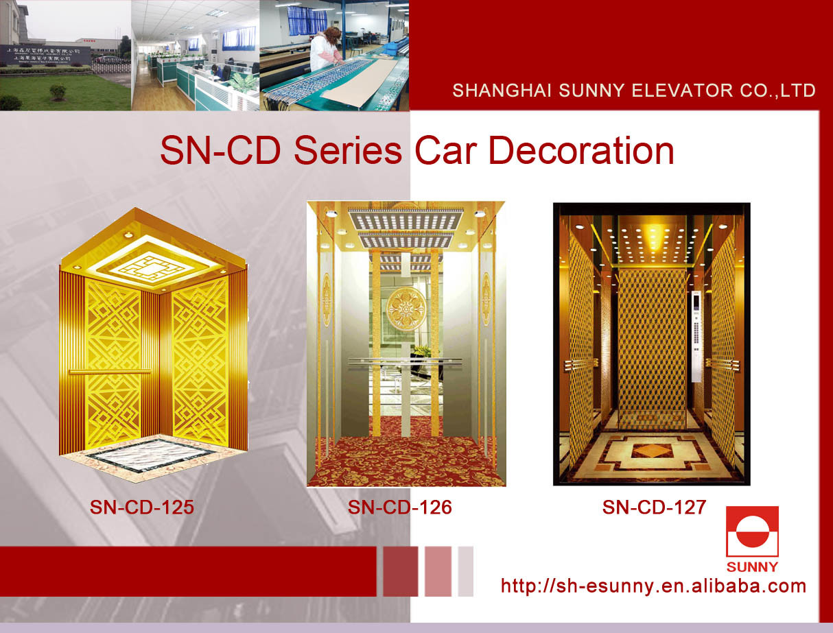 Elevator Cabin Decoration with Golden St. St Frame (SN-125)