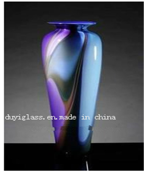 Purple and Blue Decoration Craft Glass Vase