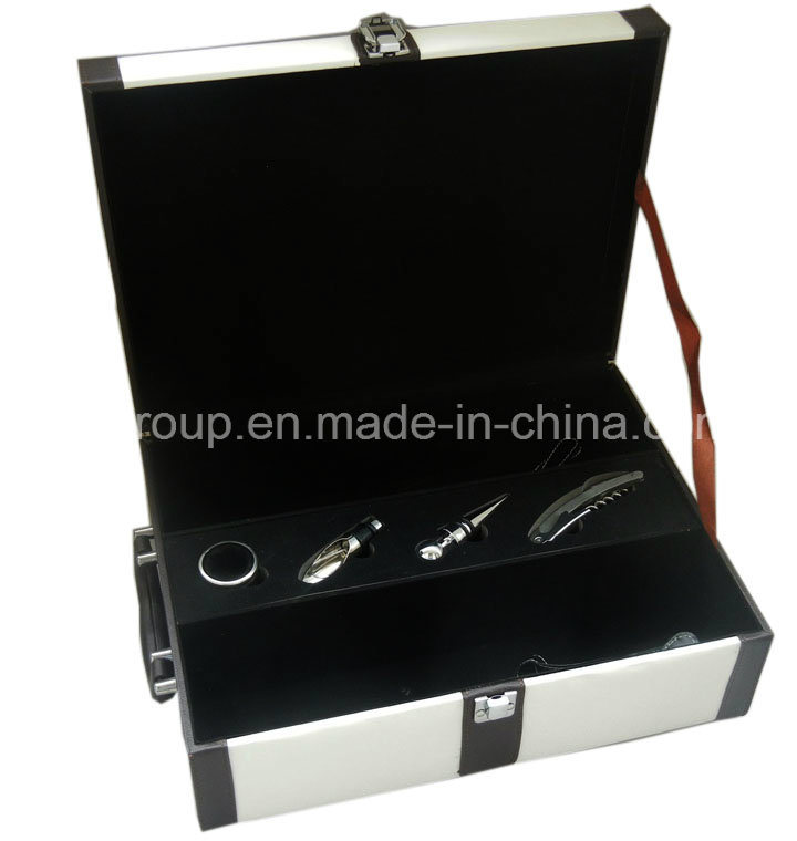 Fashion High Quality Leather White Wine Packing Box