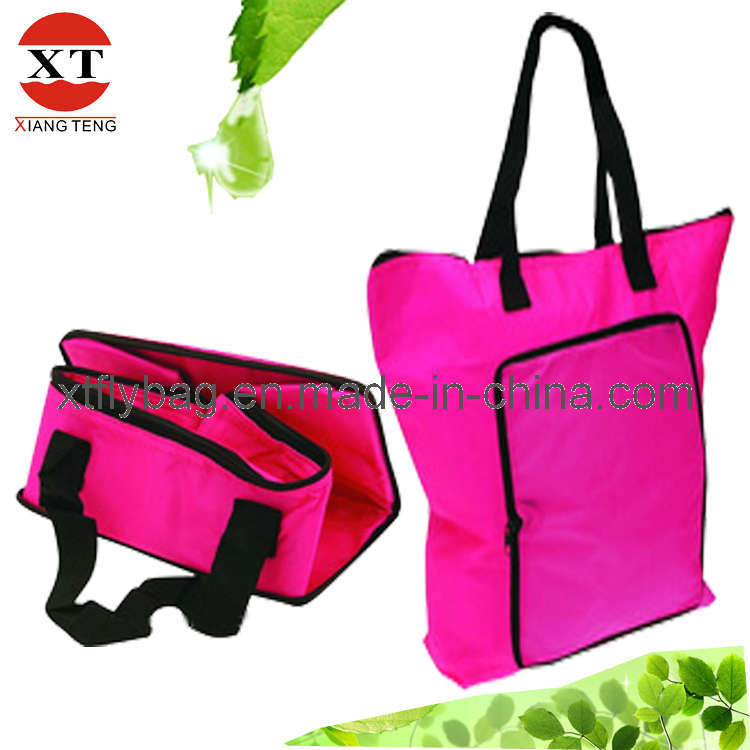 600d Pink Eco Polyester Foldable Tote Bag (XTFLY00083)