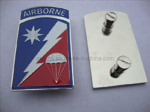 Factory Price Airborne Enamel Metal Emblem with Screw Attachment (badge-073)
