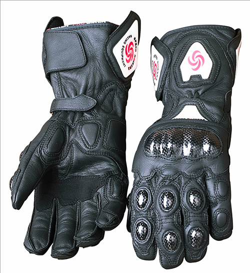 Carbon Fiber Protector Rubber Genuine Goat Leather Motorcycle Accessory Glove