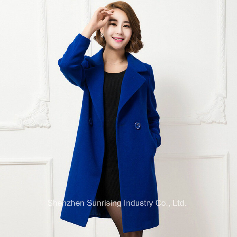 2015 Women Fashion Pure Color Sweet Woman Coat Woolen Coat