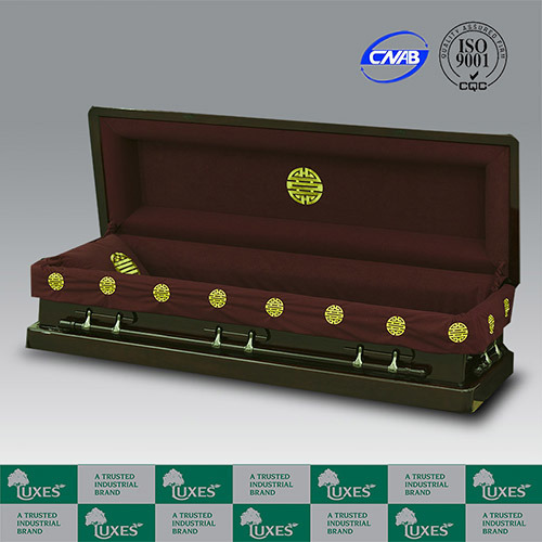 Luxes Chinese Style Full Couch Casket Wooden Funeral Caskets