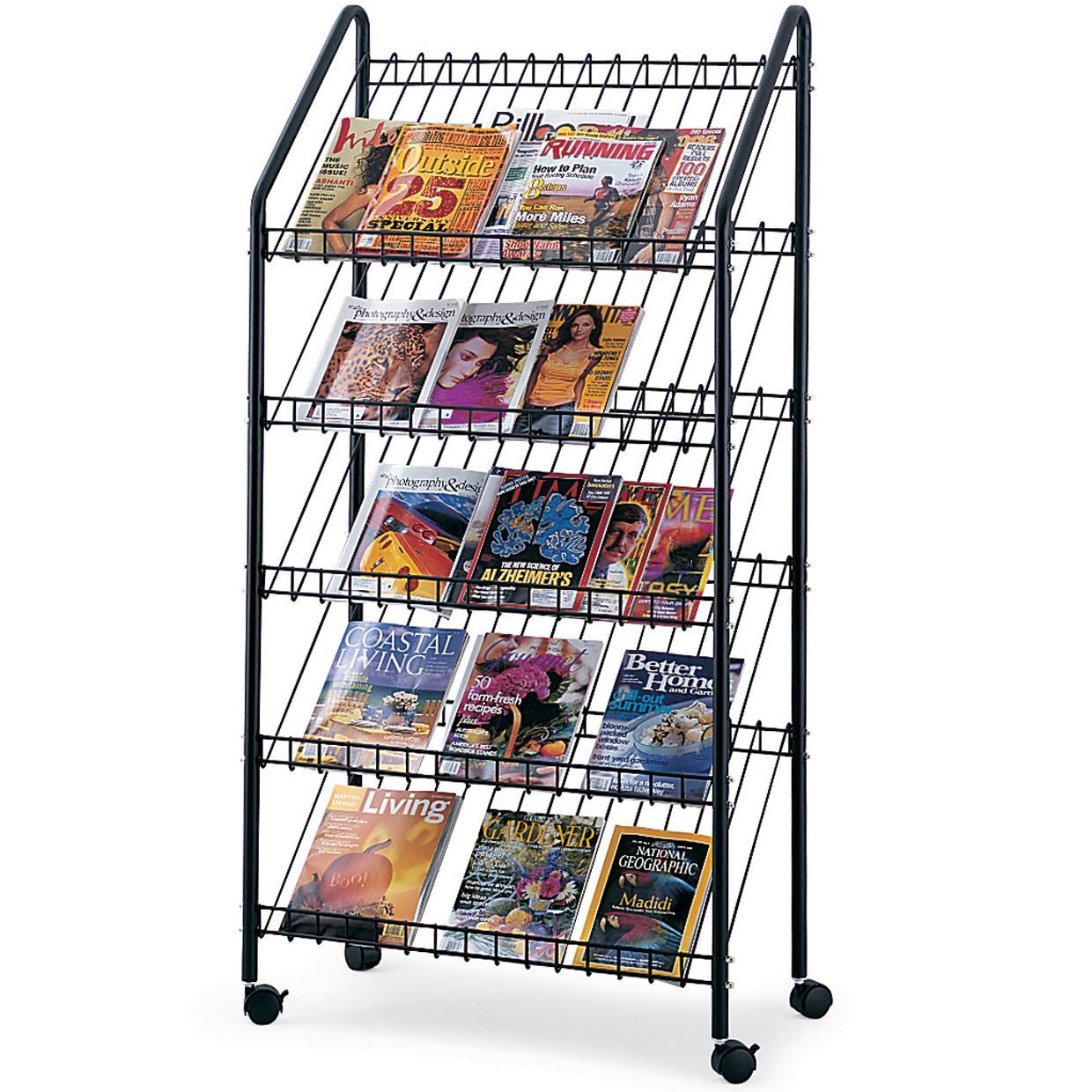 Rotating Magazine / Book CD / DVD Metal Wire Display Rack Stand Holder
