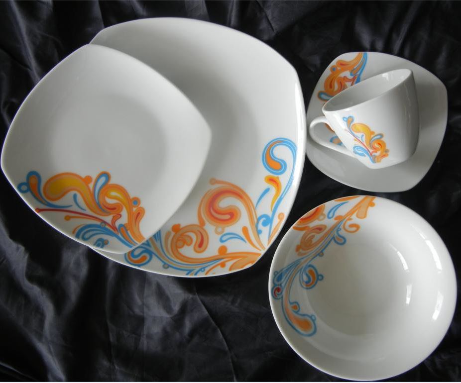 Porcelain Tableware Plate Salad Bowl Cup and Saucer Dinner Set